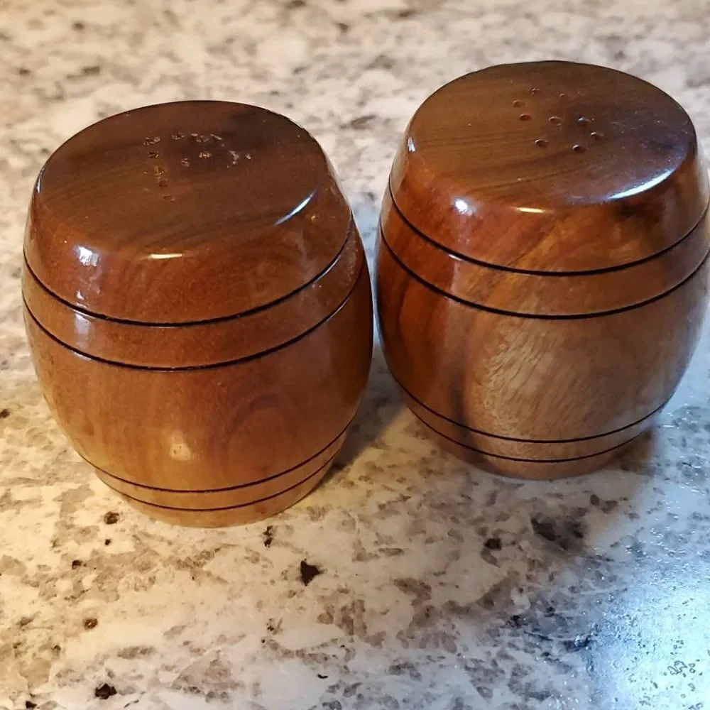 Vintage mahogany salt&pepper